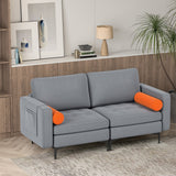 Modular 1/2/3/4-Seat L-Shaped Sectional Sofa Couch with Socket USB Port-2