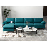 Extra Large L-shaped Sectional Sofa with Reversible Chaise and 2 USB Ports for 4-5 People