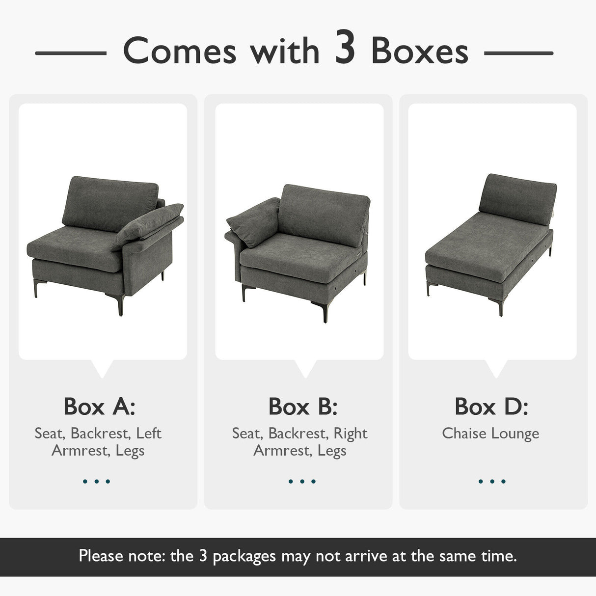 Extra Large Modular L-shaped Sectional Sofa with Reversible Chaise for 4-5 People