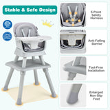 6-in-1 Convertible Baby High Chair with Adjustable Removable Tray