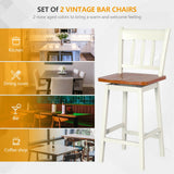24.5 Inches Set of 2 Swivel Bar Stools with 360Â° Swiveling