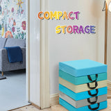 6 Pieces 15 Inches Square Toddler Floor Cushions Flexible Soft Foam Seating with Handles
