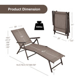 2 Pieces Foldable Chaise Lounge Chair with 2-Position Footrest