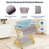 Baby Changing Table with Safety Belt and 4-side Defence-Gray