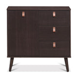 3-drawer Sideboard Storage Display Cabinet-Brown