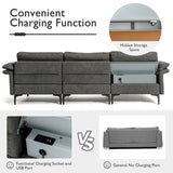 Extra Large Modular L-shaped Sectional Sofa with Reversible Chaise for 4-5 People