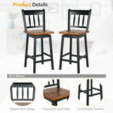 24.5 Inches Set of 2 Swivel Bar Stools with 360Â° Swiveling