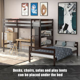 Twin Over Twin Loft Bunk Bed with Bookcase