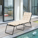 Outdoor Lounge Chaise Cushion with String Ties for Garden Poolside