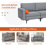 Modular 1/2/3/4-Seat L-Shaped Sectional Sofa Couch with Socket USB Port-2