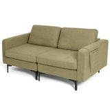 1/2/3/4-Seat Convertible Sectional Sofa with Reversible Ottoman-2