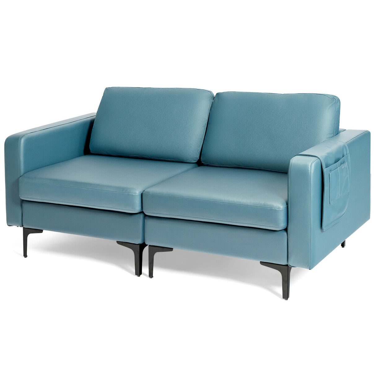 1/2/3/4-Seat Convertible Sectional Sofa with Reversible Ottoman-2