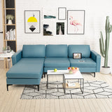 Modular 3-Seat L-shaped Sectional Sofa with Reversible Chaise and 2 USB Ports