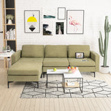 Modular 3-Seat L-shaped Sectional Sofa with Reversible Chaise and 2 USB Ports