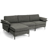 Extra Large Modular L-shaped Sectional Sofa with Reversible Chaise for 4-5 People