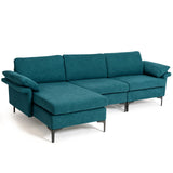 Extra Large Modular L-shaped Sectional Sofa with Reversible Chaise for 4-5 People