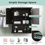 2-Door Wall Mount Bathroom Storage Cabinet with Open Shelf