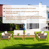 4 Pieces Patio Rattan Furniture Set with Removable Cushions