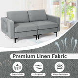 1/2/3/4-Seat Convertible Sectional Sofa with Reversible Ottoman-2