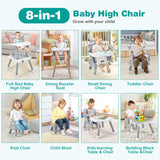 6-in-1 Convertible Baby High Chair with Adjustable Removable Tray