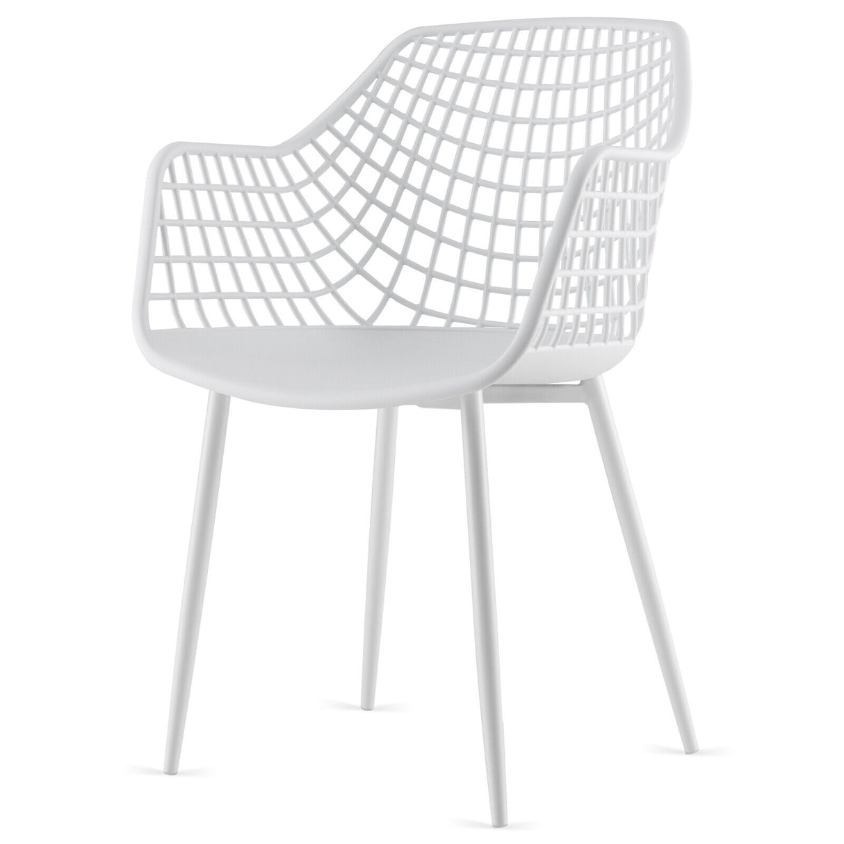 Set of 4 Heavy Duty Modern Dining Chair with Airy Hollow Backrest