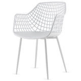 Set of 4 Heavy Duty Modern Dining Chair with Airy Hollow Backrest