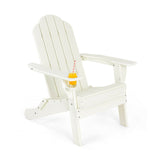 Foldable Weather Resistant Patio Chair with Built-in Cup Holder