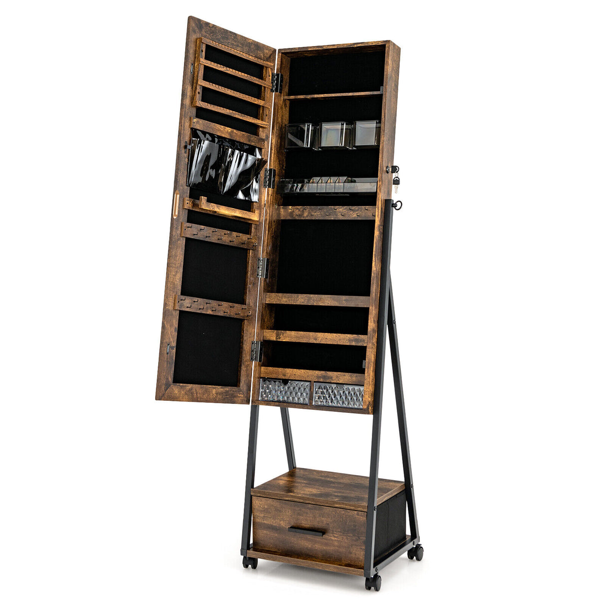 Jewelry Cabinet with Full Length Mirror