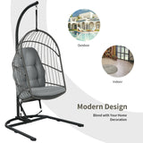 Hanging Wicker Egg Chair with Stand