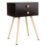 Modern Nightstand Bedside Table Mid Century with 2 Drawers