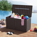 100 Gallon Resin Deck Box Outdoor Waterproof Storage Bench