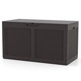 100 Gallon Resin Deck Box Outdoor Waterproof Storage Bench