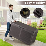 100 Gallon Resin Deck Box Outdoor Waterproof Storage Bench