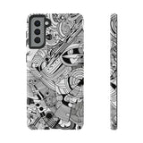 B&W ABSTRACT DOODLE | Tough Phone Case