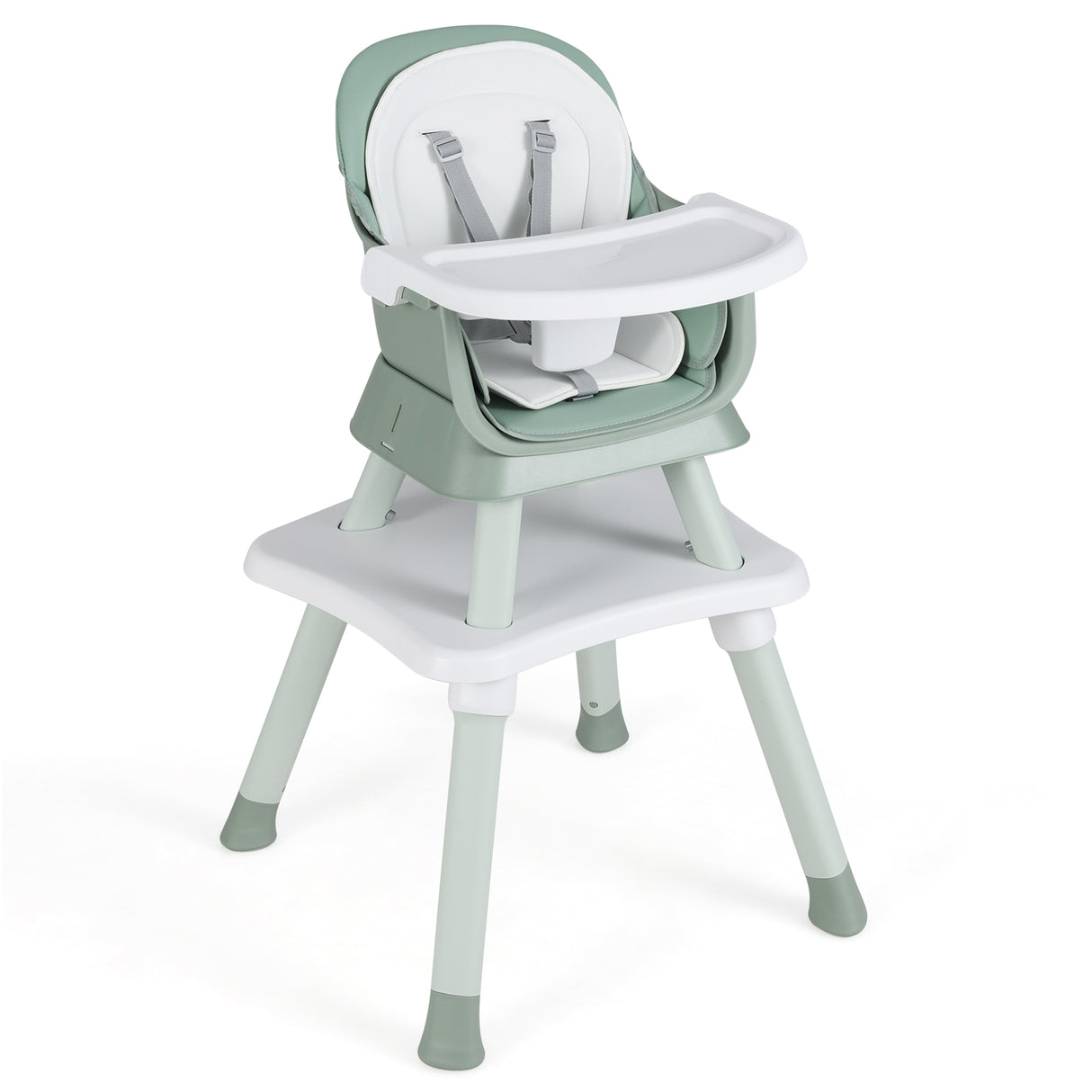 6-in-1 Convertible Baby High Chair with Adjustable Removable Tray