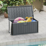 100 Gallon Large Deck Box with Lockable Lid for Patio