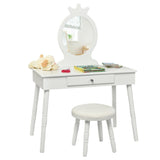 Kids Vanity Makeup Table and Chair Set Make Up Stool