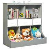 Freestanding Combo Cubby Bin Storage Organizer Unit W/3 Baskets