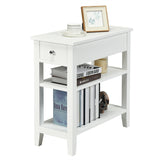 3-Tier Nightstand Bedside Table Sofa Side with Double Shelves Drawer