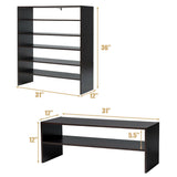 3 Pieces 31-Inch Stackable Multi-Shape Shoe Rack