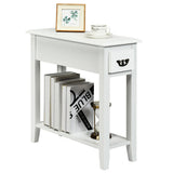 End Table Bedside Sofa End Table Narrow Nightstand with Wooden Legs