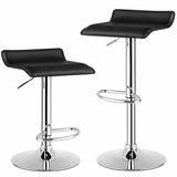 Set of 2 Adjustable PU Leather Backless Bar Stools