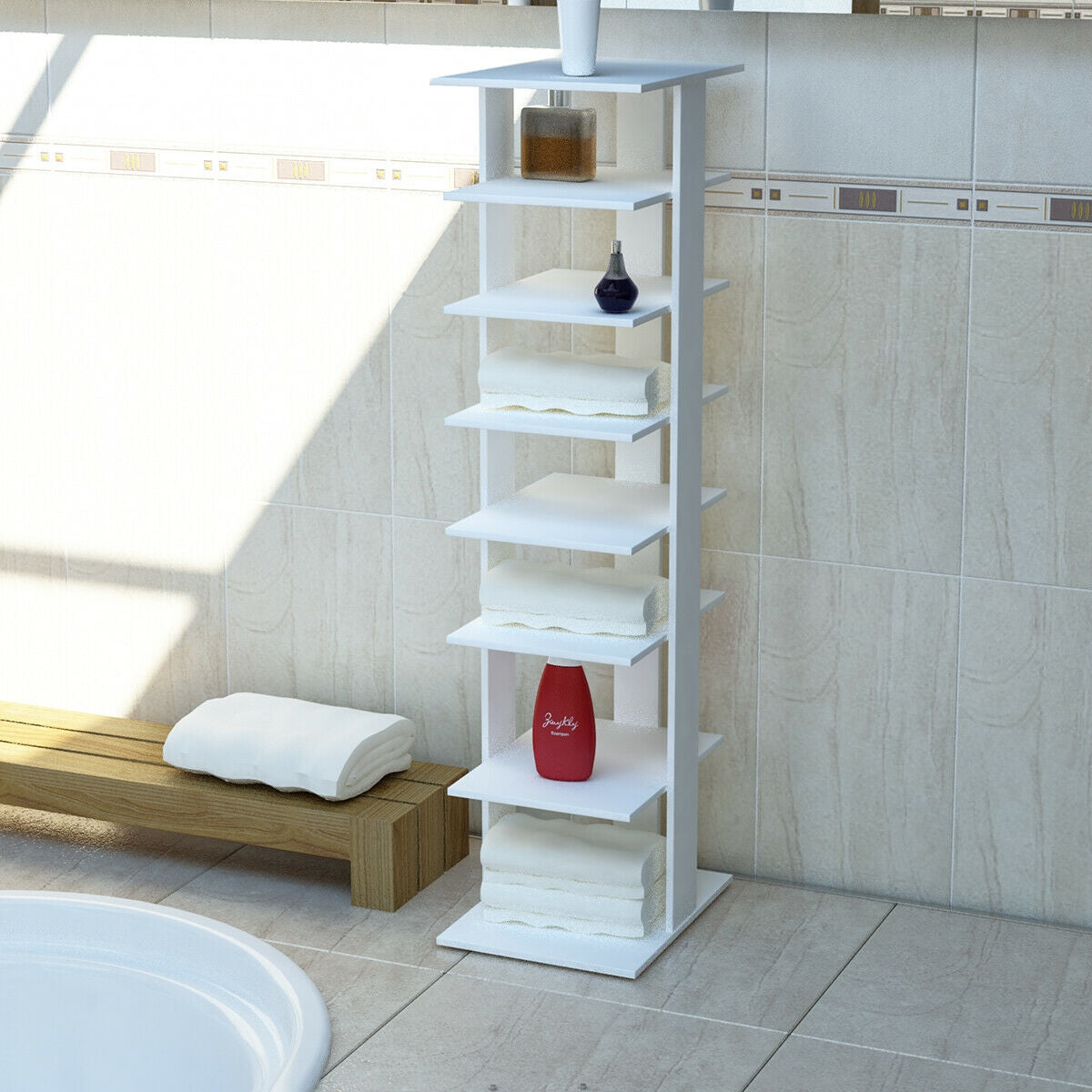 7-Tier Shoe Rack Practical Free Standing Shelves Storage Shelves