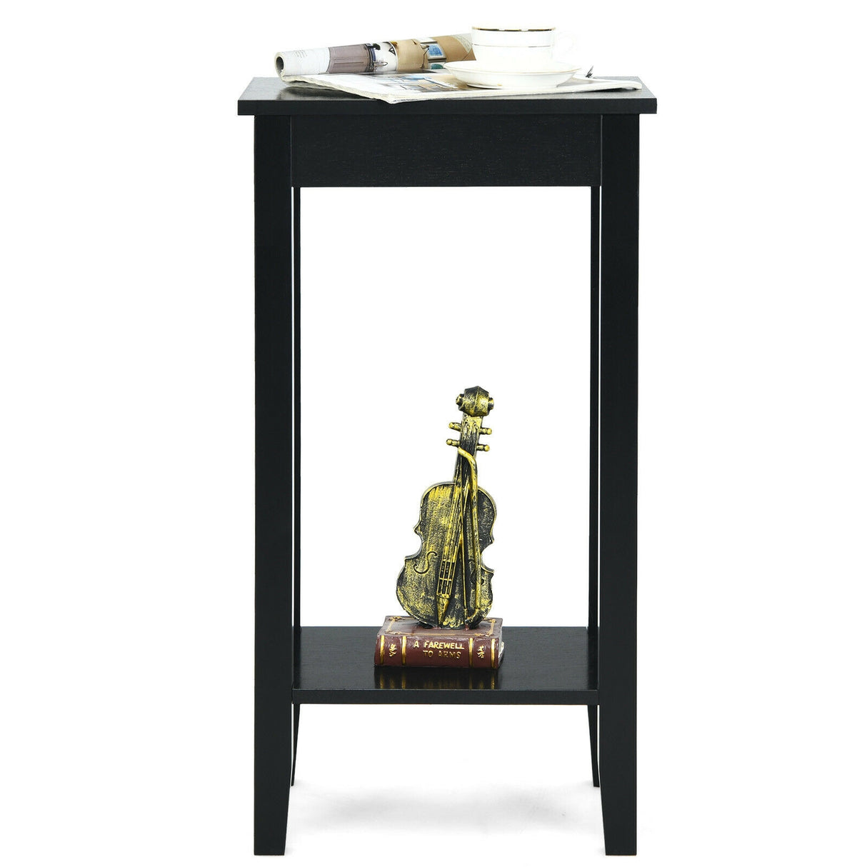Tall Wooden Sofa End Table Side Table