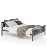 Full Size Wood Platform Bed with Headboard