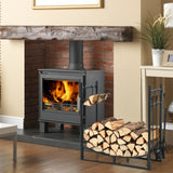 36 Inch Fireplace Log Holder with Kindling Holders and Shovel