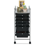 6 Drawers Rolling Storage Cart Organizer-Transparent
