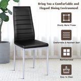 4 pcs PVC Leather Dining Side Chairs Elegant Design