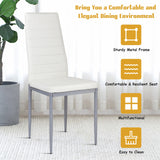 4 pcs PVC Leather Dining Side Chairs Elegant Design