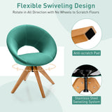 Swivel Accent Chair with Oversized Upholstered Seat for Home Office-Green